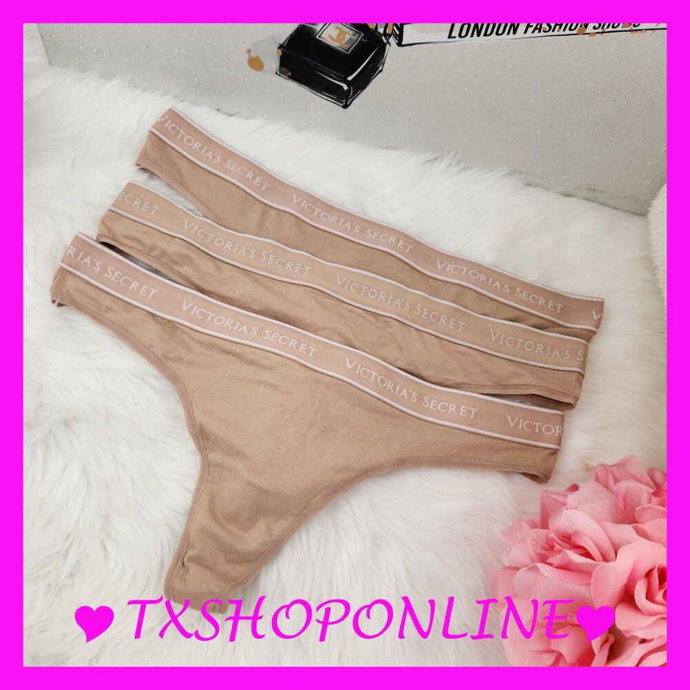 💗👙Victoria's Secret 3 pack Logo Cotton Thong Panty👙💗